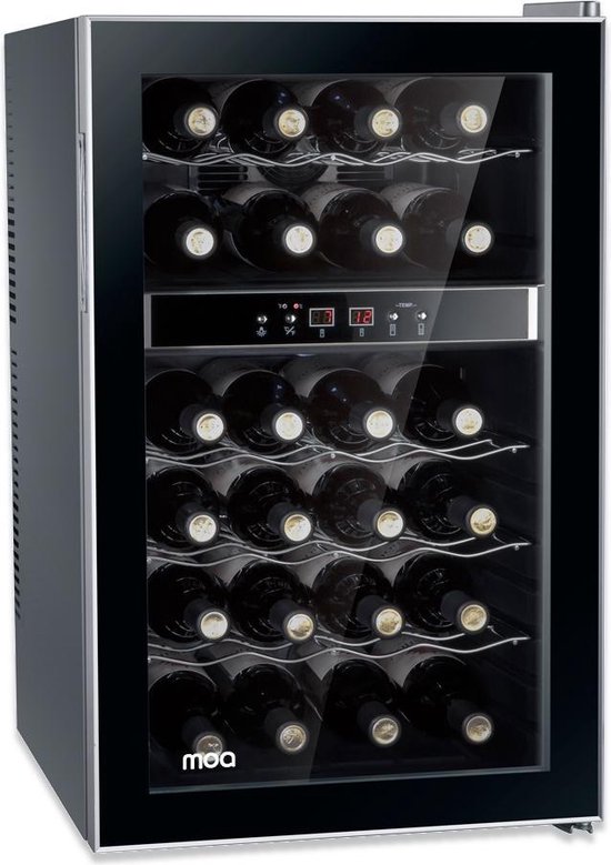 Koelkast: Moa professionele design wijnkoelkast 24 flessen 2 klimaatzones  1 deurs, van het merk Moa