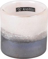 Rasteli Waxinelichthouder-Kaarsenhouder Glas Paars-Roze-Wit-Gemêleerd D 8 cm H 8 cm