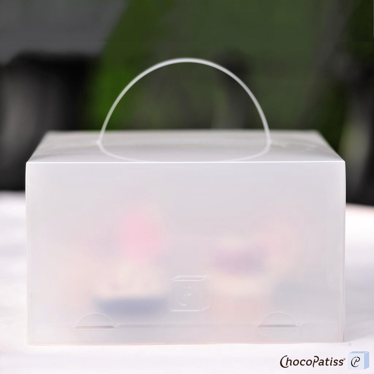 ChocoPatiss® Kunststof Cake Box 26x26x15cm opvouwbare taartdoos, Gloss
