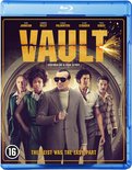 Filmcover 'Vault' Blu-ray. Groep van vijf mensen voor een ronde kluisdeur. Met de tekst 'THE HEIST WAS THE EASY PART'.
