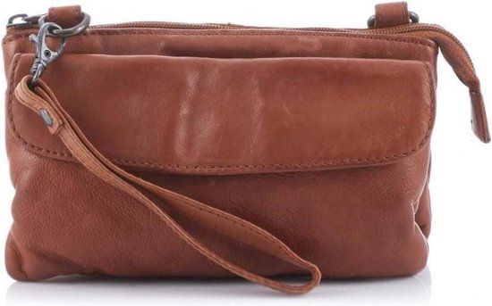 DSTRCT Harrington Road Leren Schoudertas / Crossbodytas / Clutch - Cognac