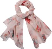 Dielay - Sjaal met Vlinders - 180x90 cm - Roze
