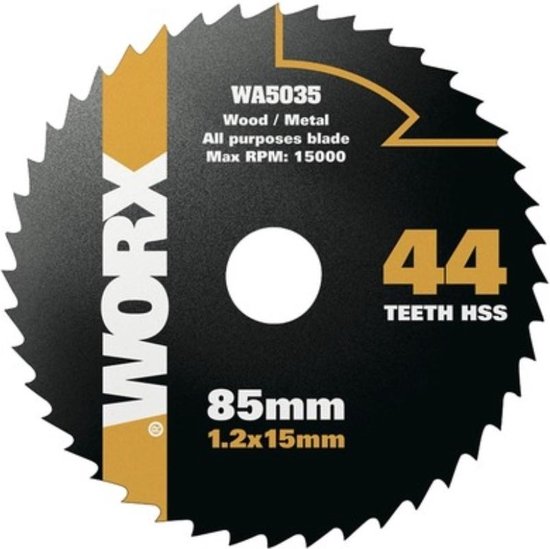 Worx cirkelzaagblad WA5035 hss 85mm 44 tanden