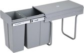 4cookz® inbouw afvalscheidingsprullenbak 10+20 liter - 30cm - grijs