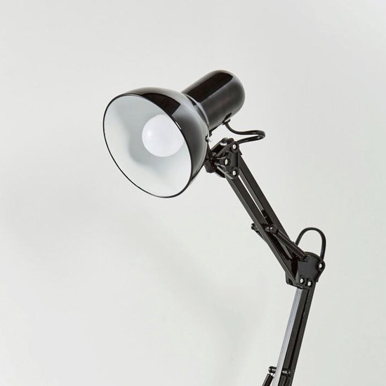 B.K.Licht - Zwarte Tafellamp - industriële bureaulamp - kantelbaar retro metalen design - bureaulamp E14 fitting - excl. lichtbron van Briloner — afbeelding 3