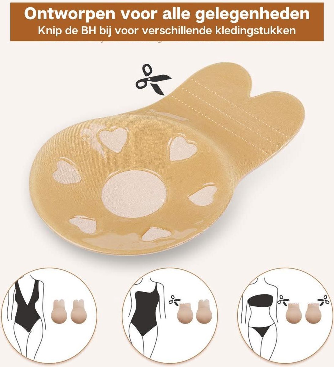 PYAMCMSY 2 paar tepelcovers lift, borstpasties pads herbruikbaar voor lift- beha, Zwart, C