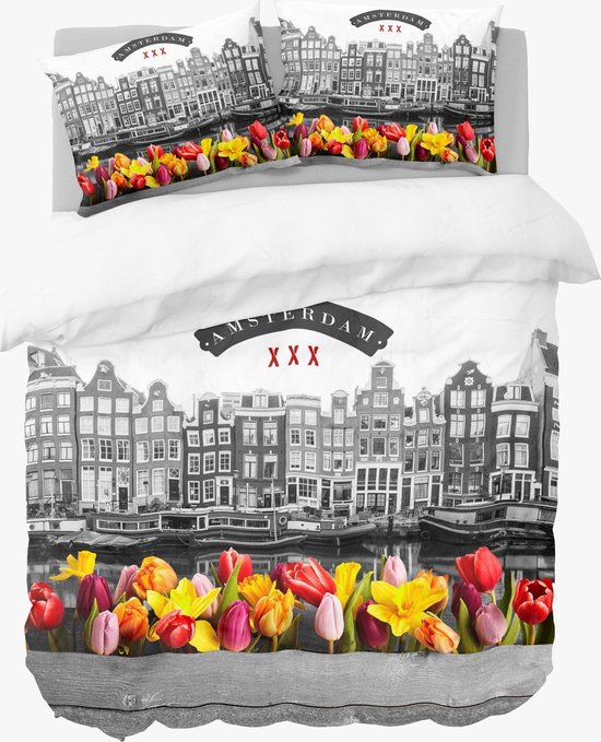 Ambianzz Bedding - Amsterdam Tulips - Dekbedovertrek - Polykatoen -  Eenpersoons -... | bol.com