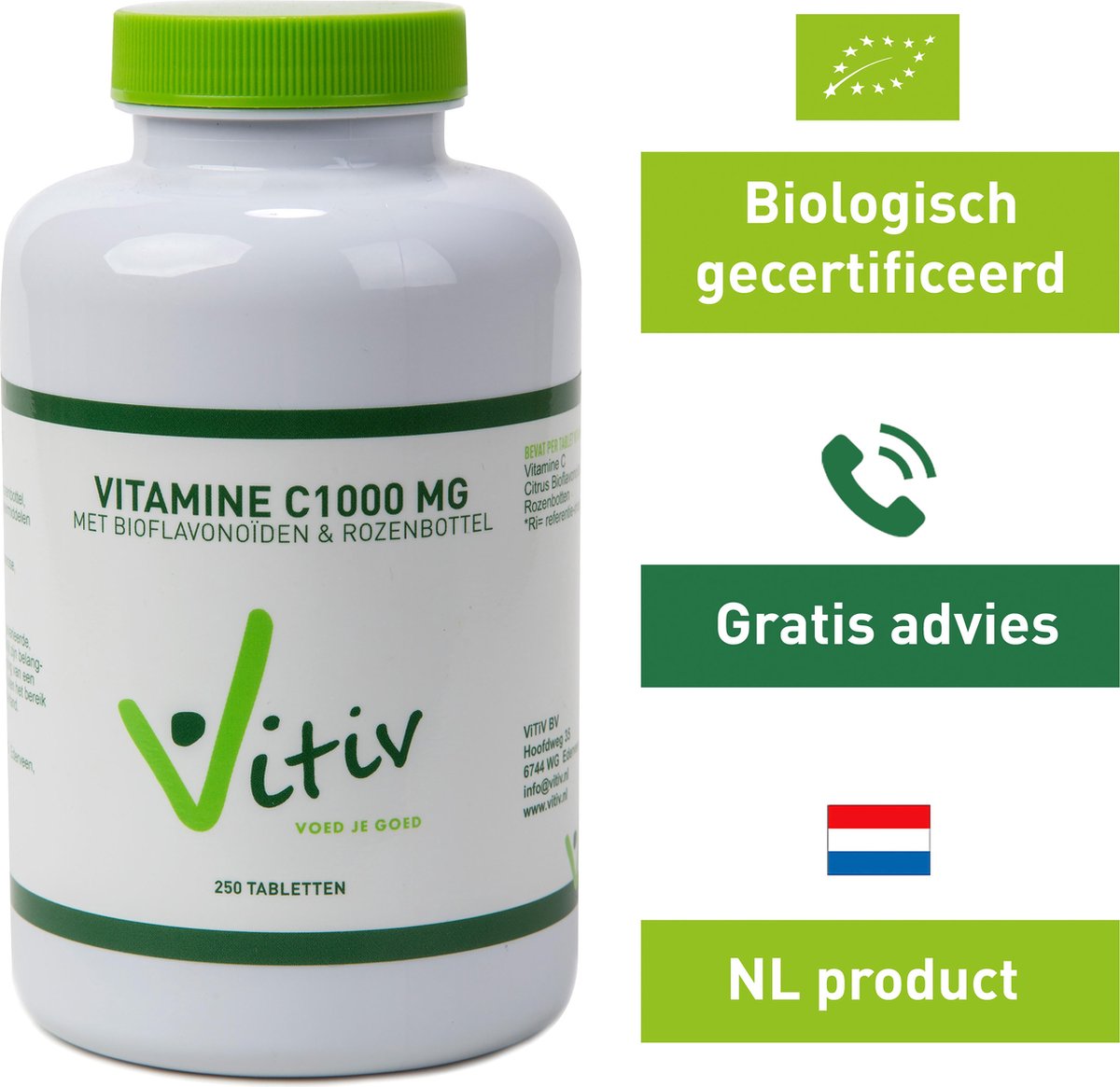 Vitiv Vitamin C1000 250 tabletten