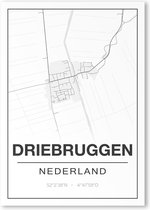 Poster/plattegrond DRIEBRUGGEN - A4