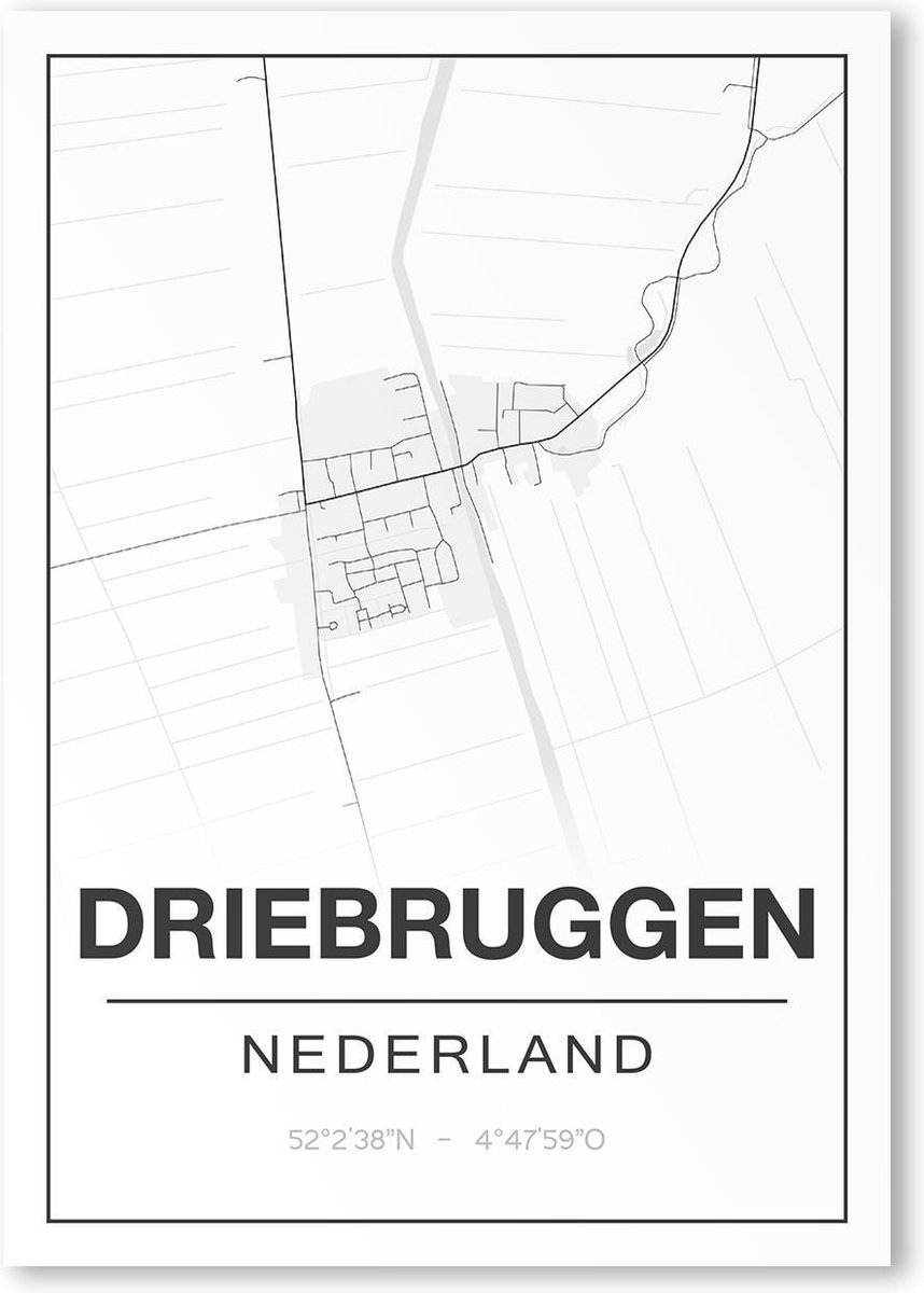Poster/plattegrond DRIEBRUGGEN - A4