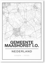 Poster/plattegrond GEMEENTEMAASHORST - 30x40cm