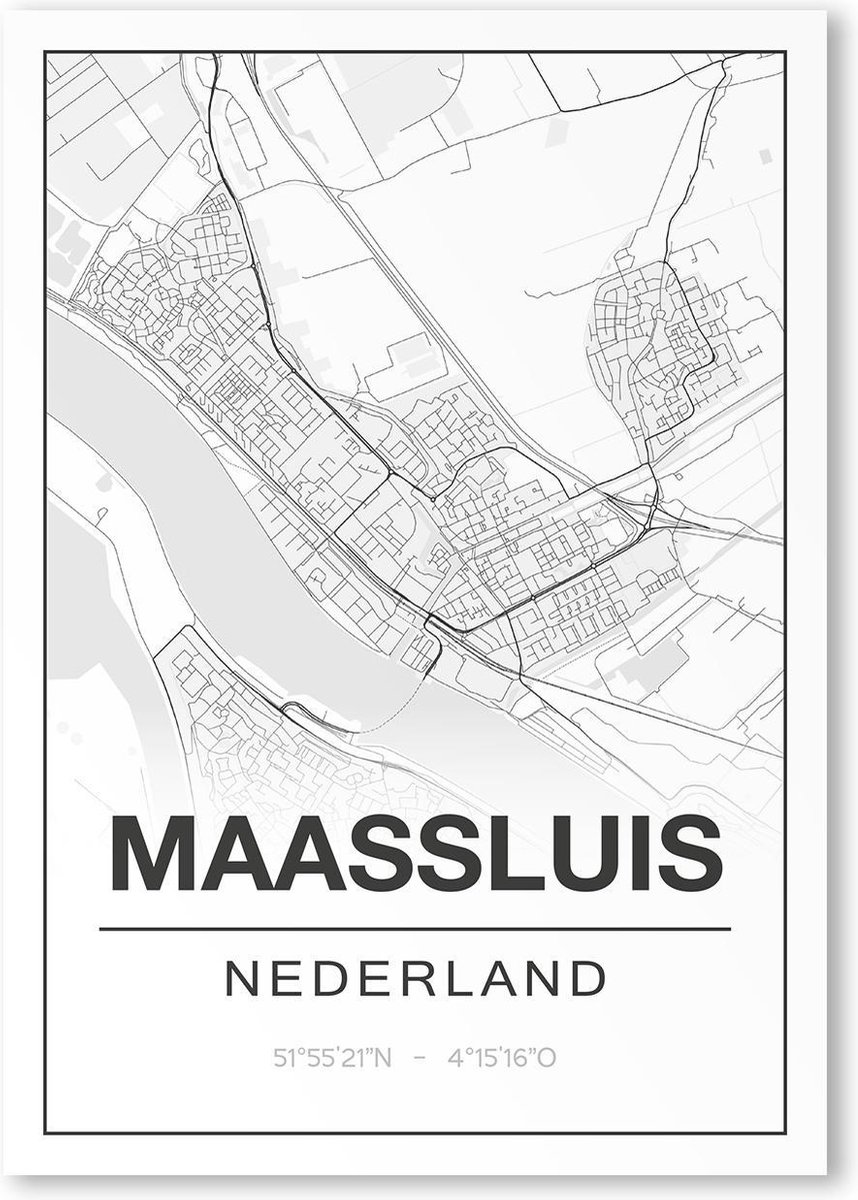 Poster/plattegrond MAASSLUIS - A4