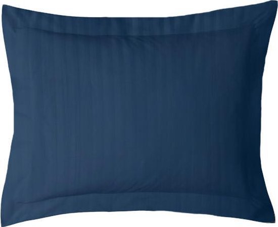 iSleep Satijnstreep Kussensloop - 60x70 cm - Donker Blauw