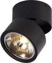 QAZQA go_nine_tubo - Industriele Plafondspot | Spotje | Opbouwspot - 1 lichts - Ø 120 mm - Zwart - Industrieel -  Woonkamer | Slaapkamer | Keuken