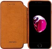 Senza Desire Apple iPhone SE (2020) Hoesje Dun Leren Wallet Case Bruin