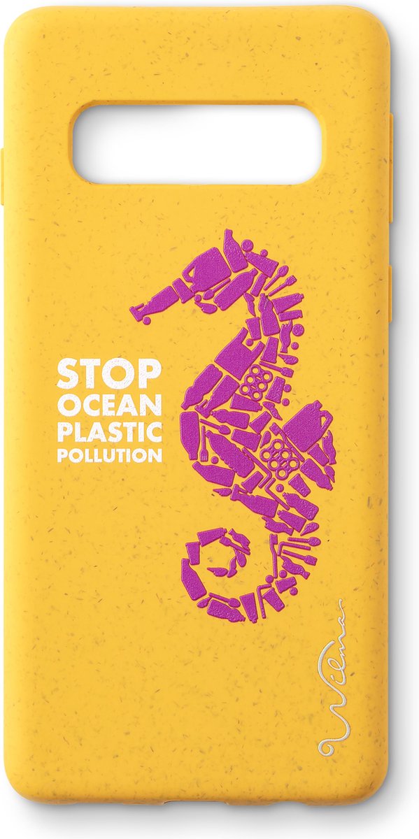 Wilma Stop Plastic Seahorse for Galaxy S10 yellow