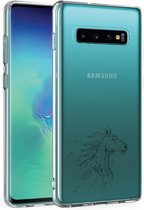 Samsung Galaxy S10 Plus transparant siliconen hoesje - Paard