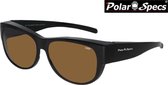 Polar Specs® Overzet Zonnebril PS5097 – Shiny Black – Polarized Brown – Medium – Unisex