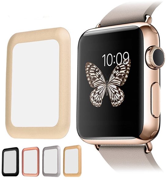 Protecteur d'écran en Tempered Glass 3D à couverture complète de 38 mm pour Apple Watch / iWatch 2 bord doré