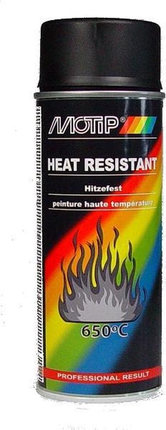 Bombe de peinture Motip pour Auto Noir mat 800° / 400ml / M04031 Neuf