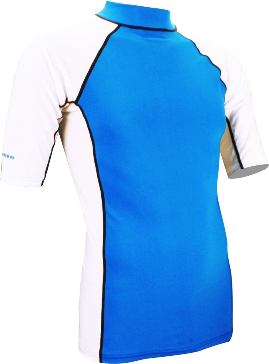 Waimea UV Shirt Mannen - Korte Mouw - Kobalt/Wit/Marine - S