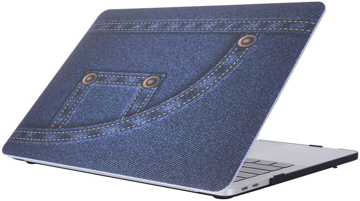 Mobigear Laptophoes geschikt voor Apple MacBook Pro 15 Inch (2016-2019) Hoes Hardshell Laptopcover MacBook Case | Mobigear Denim - Model 4 - Model A1707 / A1990