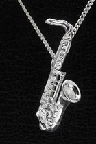 Pendentif chaîne ténor saxophone en argent