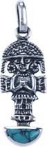 Zilveren Tumi ketting hanger - met steen