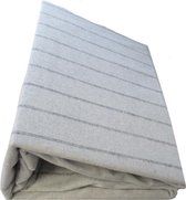 Laken Flanel Gestreept Duitse kwaliteit (B-keuze) - Litsjumeaux - 240x275 cm - Licht Grijs