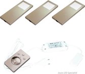 Keukenverlichting dimbaar | HERA Saksen | RVS | set van 3 | onderbouwverlichting