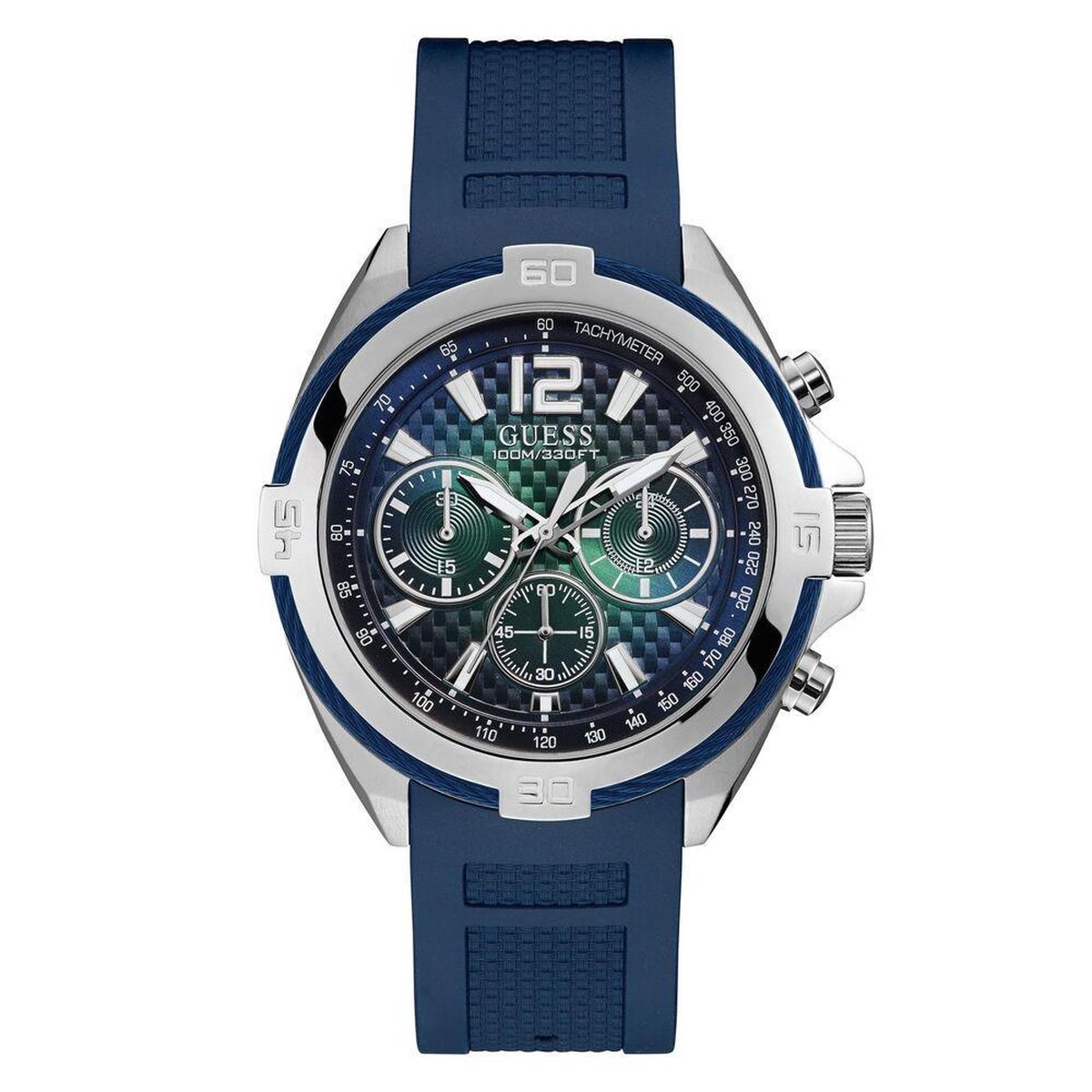 Guess Surge W1168G1 Horloge - Rubber - Blauw - Ø 46 mm