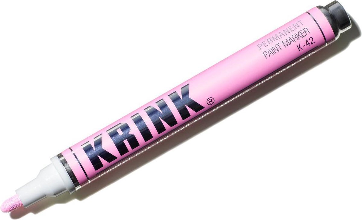 Krink K-42 Lichtroze 3mm Verfstift - 10ml permanente alcoholbasis Inkt in metalen body