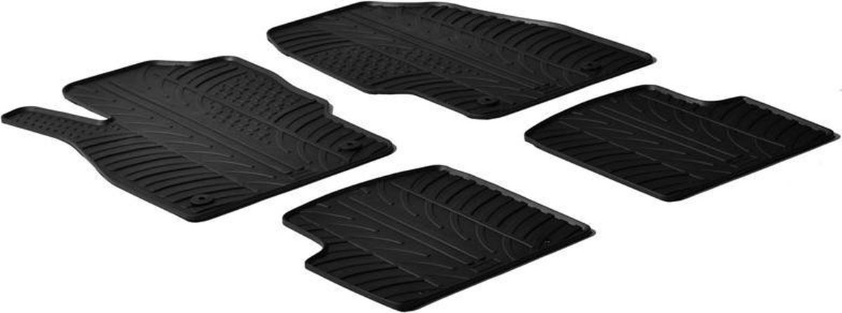 Gledring Rubbermatten passend voor Opel Corsa D 2006-2014 (T profiel 4-delig + montageclips)
