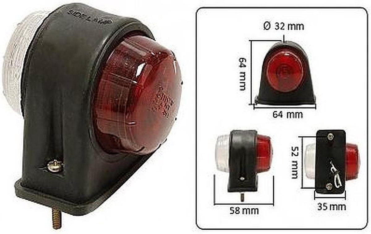 BREEDTELAMP RUBBER 72 MM ROOD/WIT E-KEUR E-KEUR