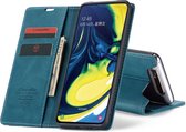 Samsung Galaxy A80 Bookcase hoesje - CaseMe - Effen Blauw - Kunstleer