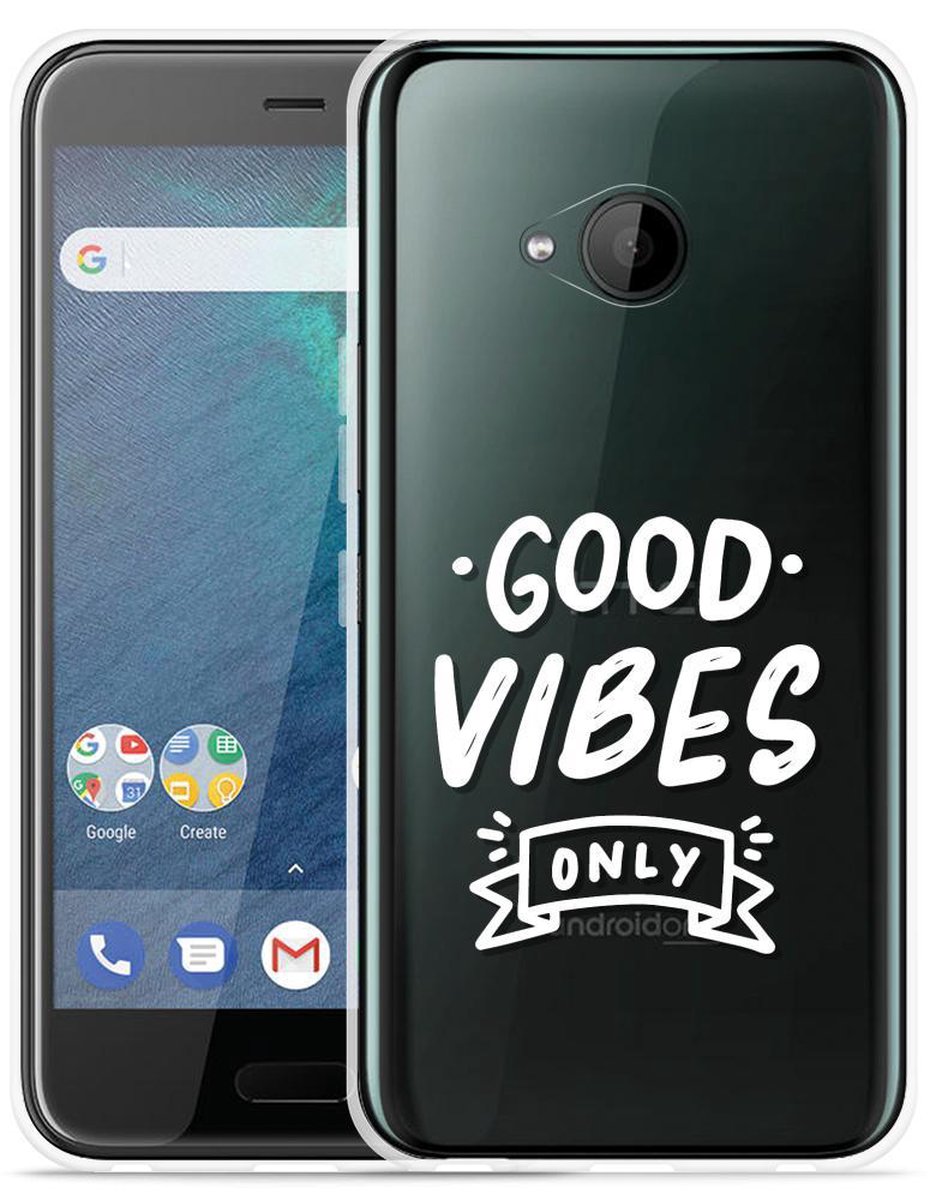 HTC U11 Life Hoesje Good Vibes wit - Just in Case