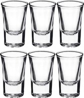 12x shotglazen / borrelglaasjes - 35 ml - glas - rond - shotglas / borrelglas