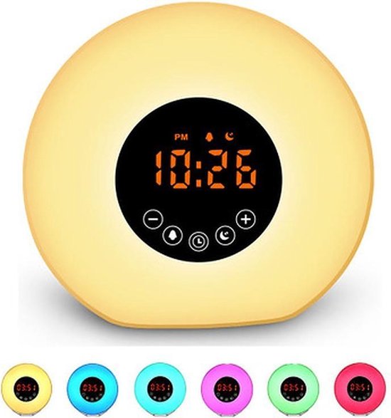 selecteer Per Lada Wake-up Light kind - Wekker met radio - Nachtlamp - Bluetooth - 7  wekgeluiden -... | bol.com