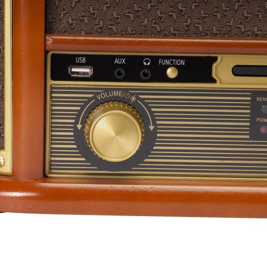 Denver MRD51 Retro Platenspeler en DAB+ radio Hout Bestel nu!