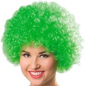 Neon Afro Pruik Krullenbol Groen  | Carnaval | Neon