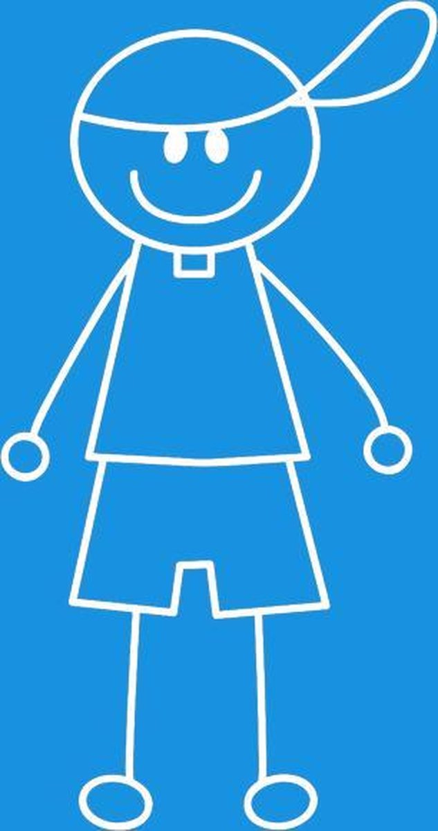 Jongen / zoon - autosticker - wit - 10 cm