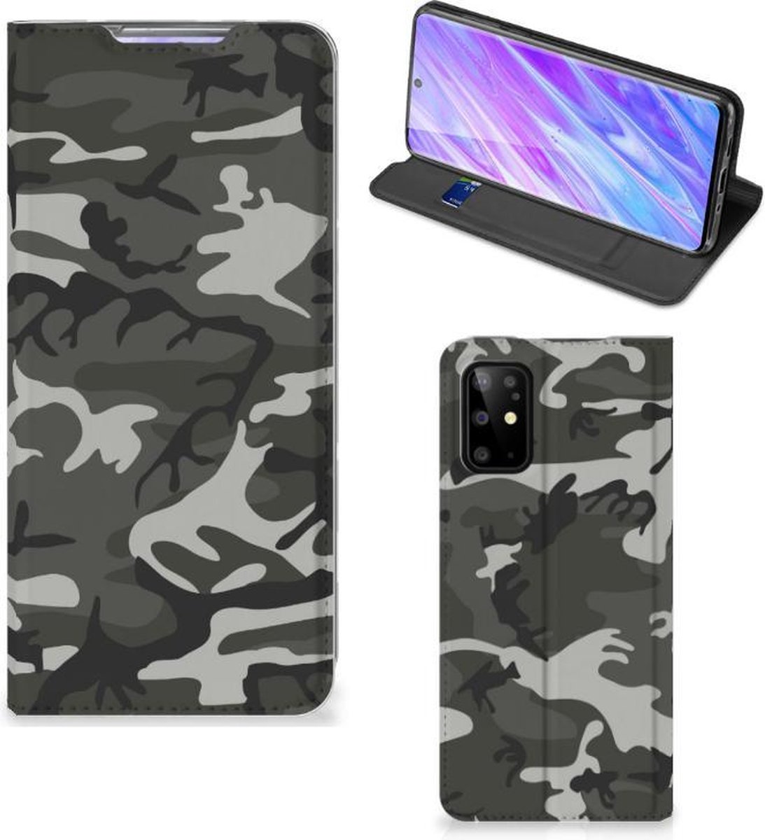 Samsung Galaxy S20 Plus Hoesje met Magneet Army Light