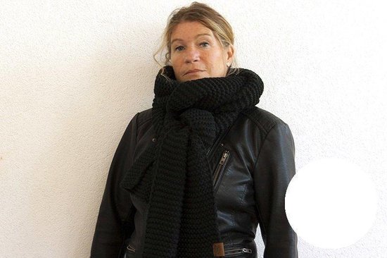 Grand foulard long tricoté Aspen | Noir | bol.com