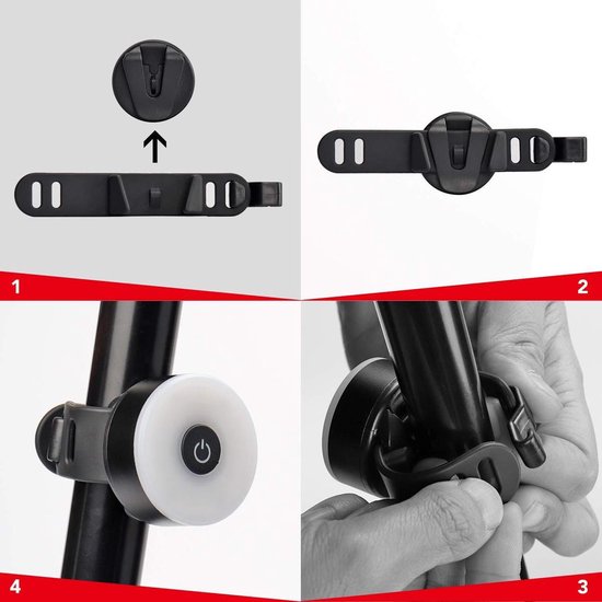 Fietsverlichting Usb Oplaadbaar - Achterlicht Fiets LED - USB Oplaadbaar Fietslampen - Rugzak Led - Zwart — afbeelding 5