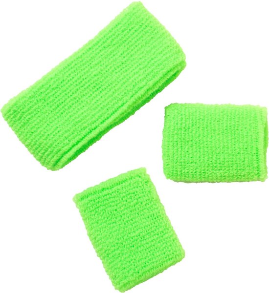 Folat - Zweetbandjes Neon Groen (per set)