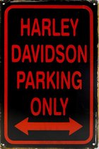 Wandbord - harley davidson parking only -20x30cm-