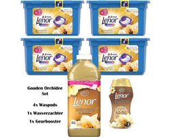 Lenor Gouden Orchidee Set - 4x Waspods - 1x Wasverzachter 1,15L - 1x Geurbooster