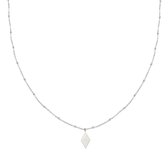 Yehwang zilveren ketting - Sparkle on - Necklace zilver met diamantvormige hanger - minimalistisch