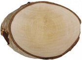 1x houten schijf boomstam/berken Ø 13 tot 17 cm - 2 cm dik