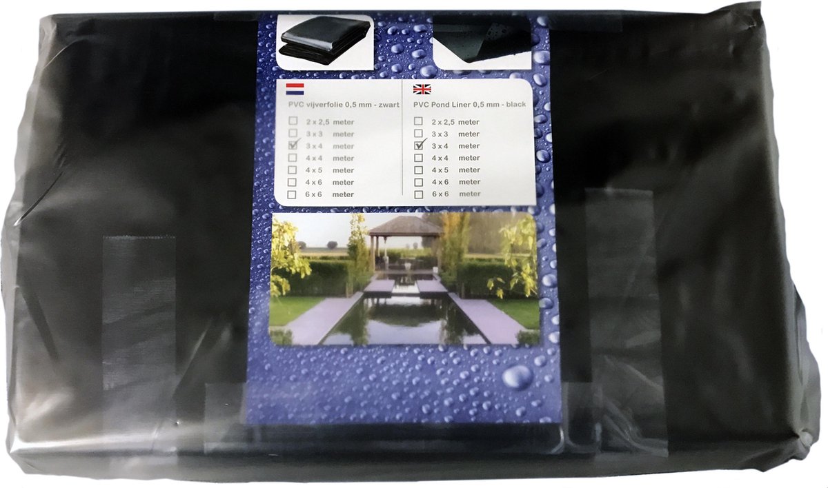 Vijverfolie pakket - 4x4 mtr - dikte 0.5mm – PVC - TWC